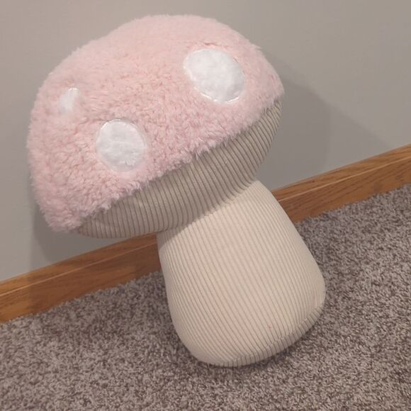 cupcakes & cashmere Accessories - Cupcakes and Cashmere Light Pink Mushroom Pillow